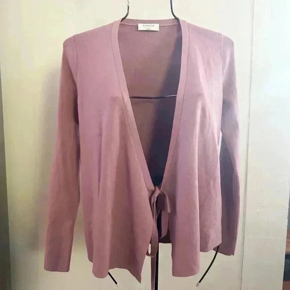 Aritzia Babaton lavender tie front sweater small - Picture 1 of 4